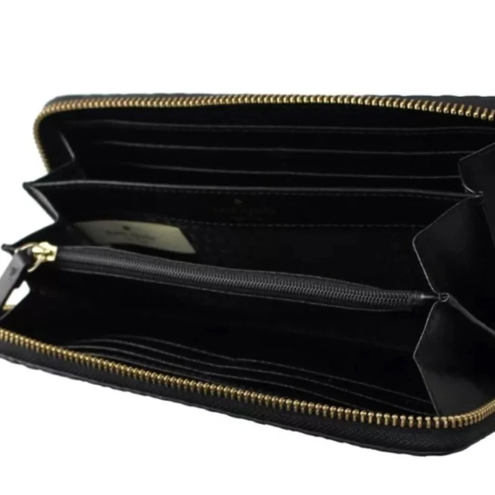 Kate Spade New York Women Penn Place Embossed Neda Zip Around Wallet Black